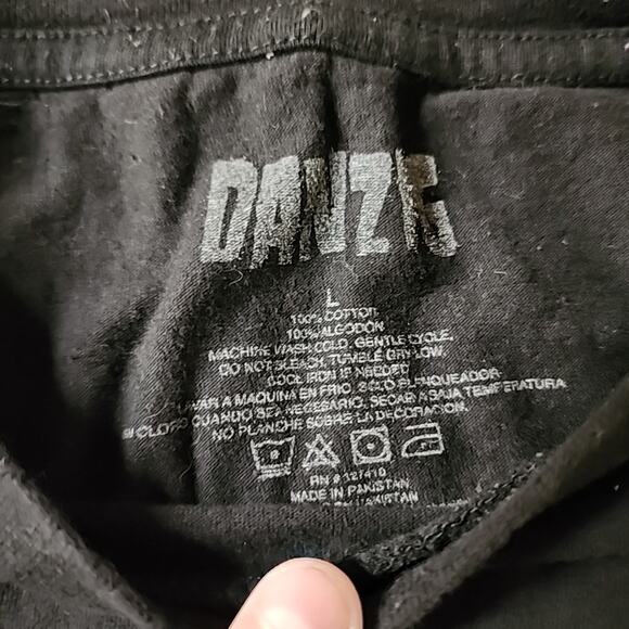 Y2K Danzig Skull Logo T Shirt Black Giant Tee Misfits Punk Band Size L - Picture 3 of 4